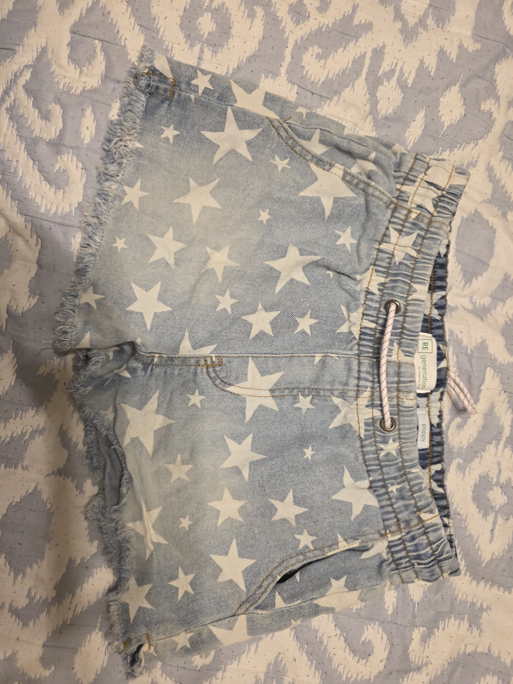 Celebrity Pink Light Blue Star Denim Shorts